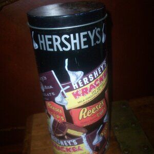 Vintage Hershey's Assorted Miniatures Collectible 9" Round Container Storage Tin